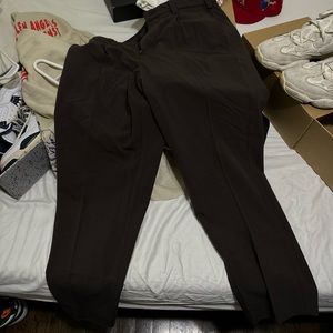 Abercrombie Dark Brown Pleated Pants 32x30
